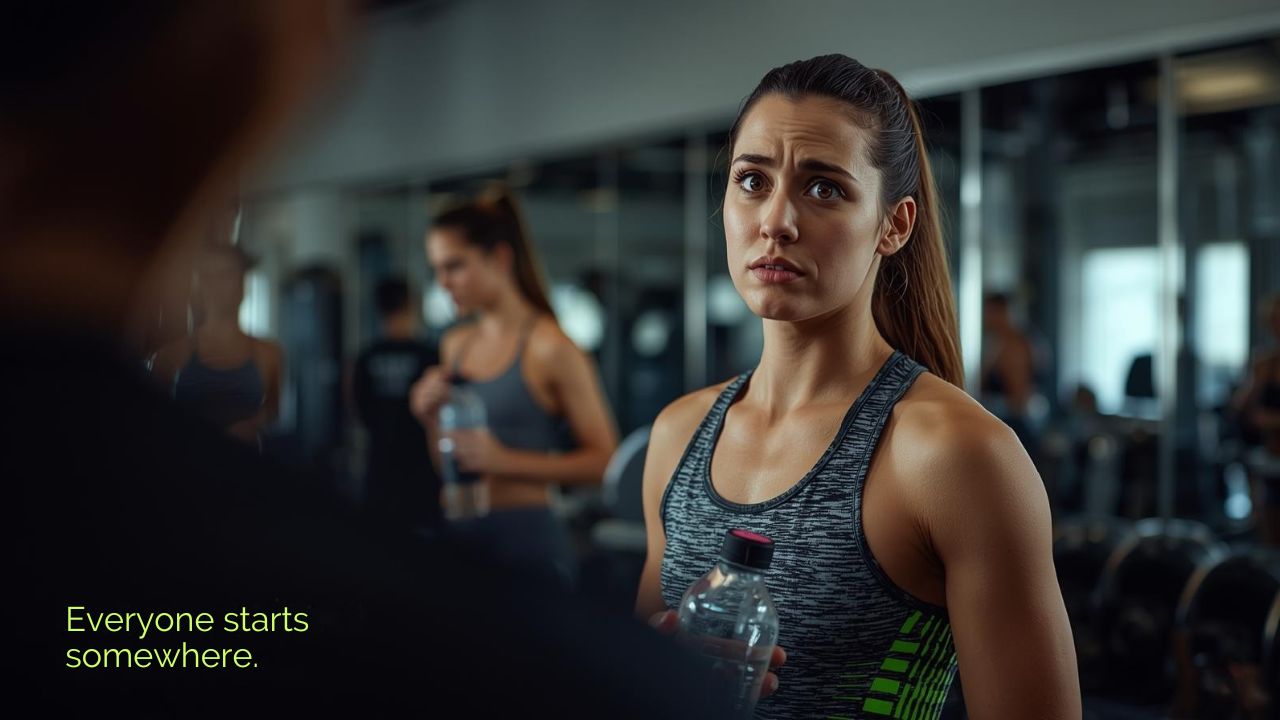 Beginner feeling comfortable in the gym