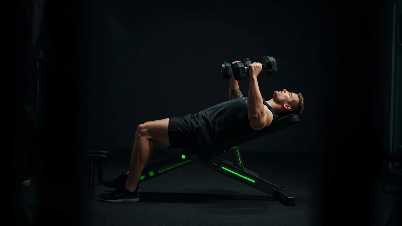 Incline dumbbell press and close-grip bench press exercises for targeting different chest and triceps angles