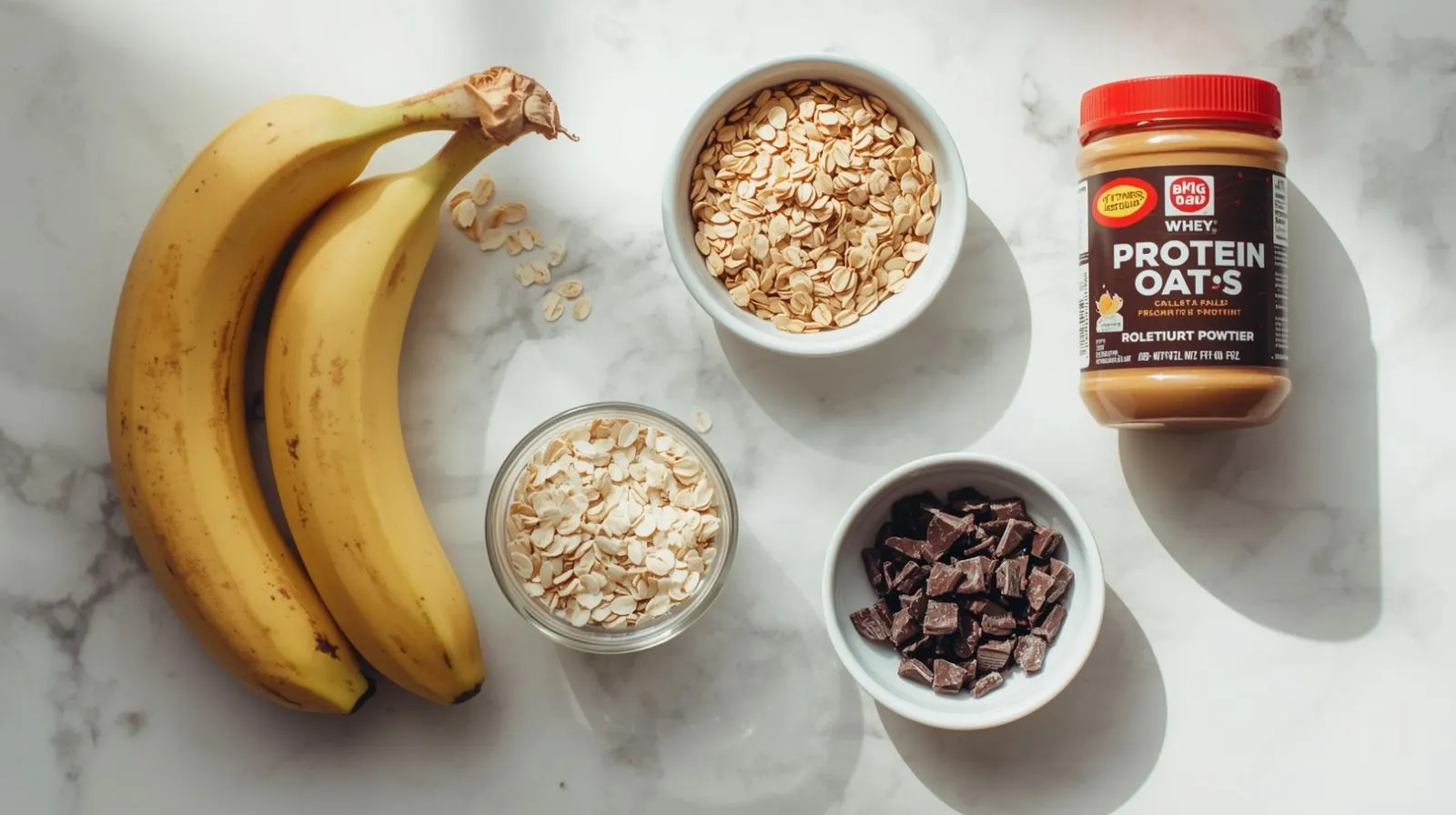 Homemade pre-workout cookies made with bananas, oats, and protein powder for sustained energy