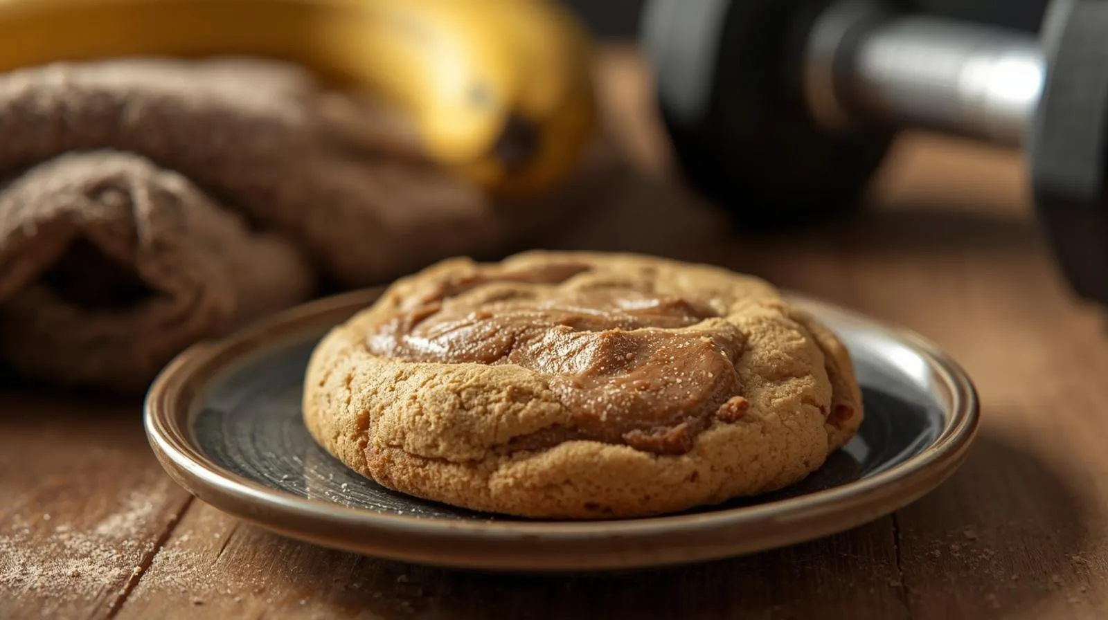 High-protein plant-based banana cookies with oat flour for muscle support during workouts
