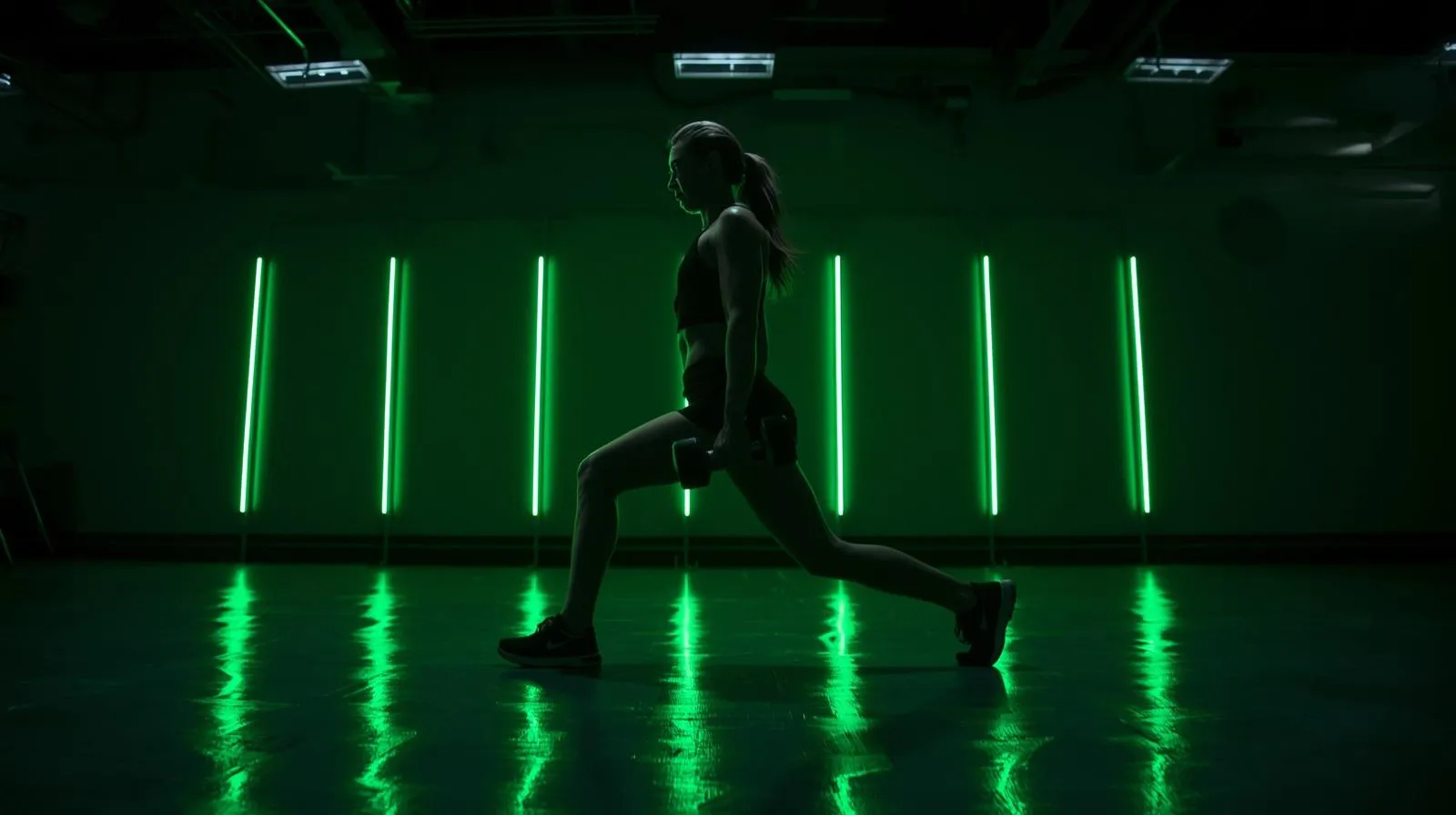 Athlete performing walking lunges exercise for leg strength balance and stability