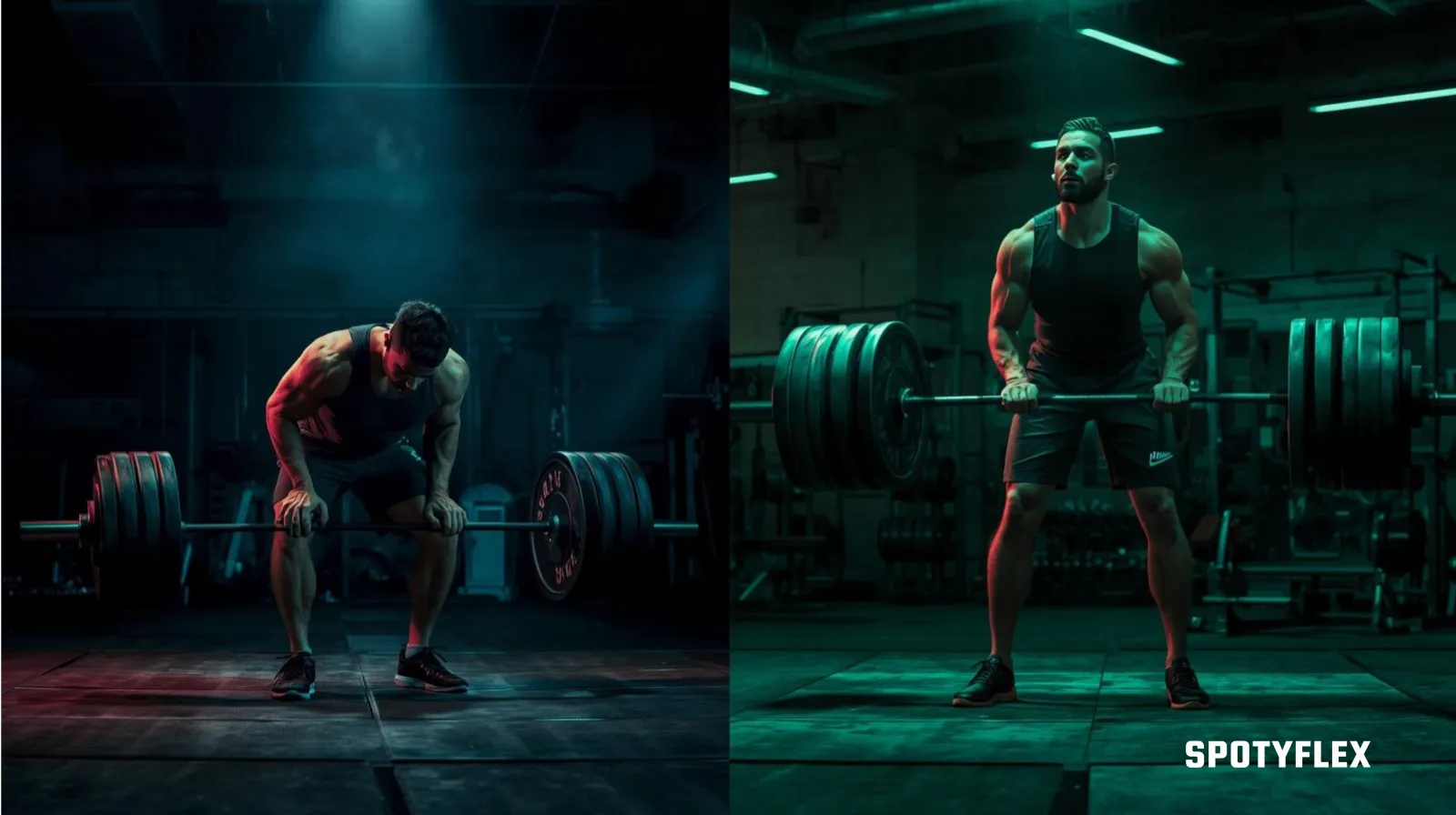 Comparison of a struggle vs ease in lifting, illustrating the body's adaptation to training stress