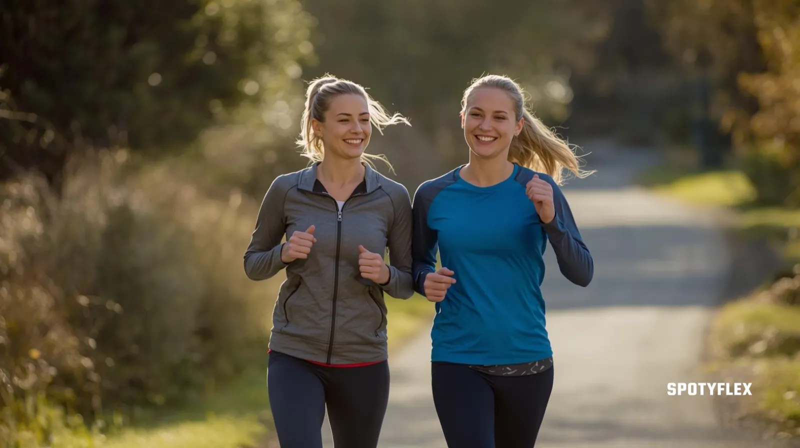 Two people running and talking, showing the Zone 2 talk test