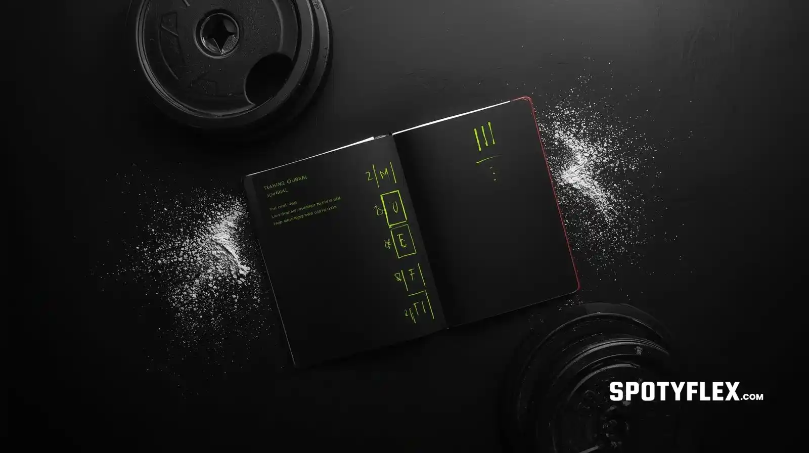 Training journal and workout schedule for beginner gym routine