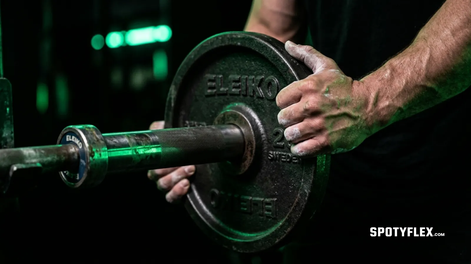 Progressive overload — loading weight plates for strength gains