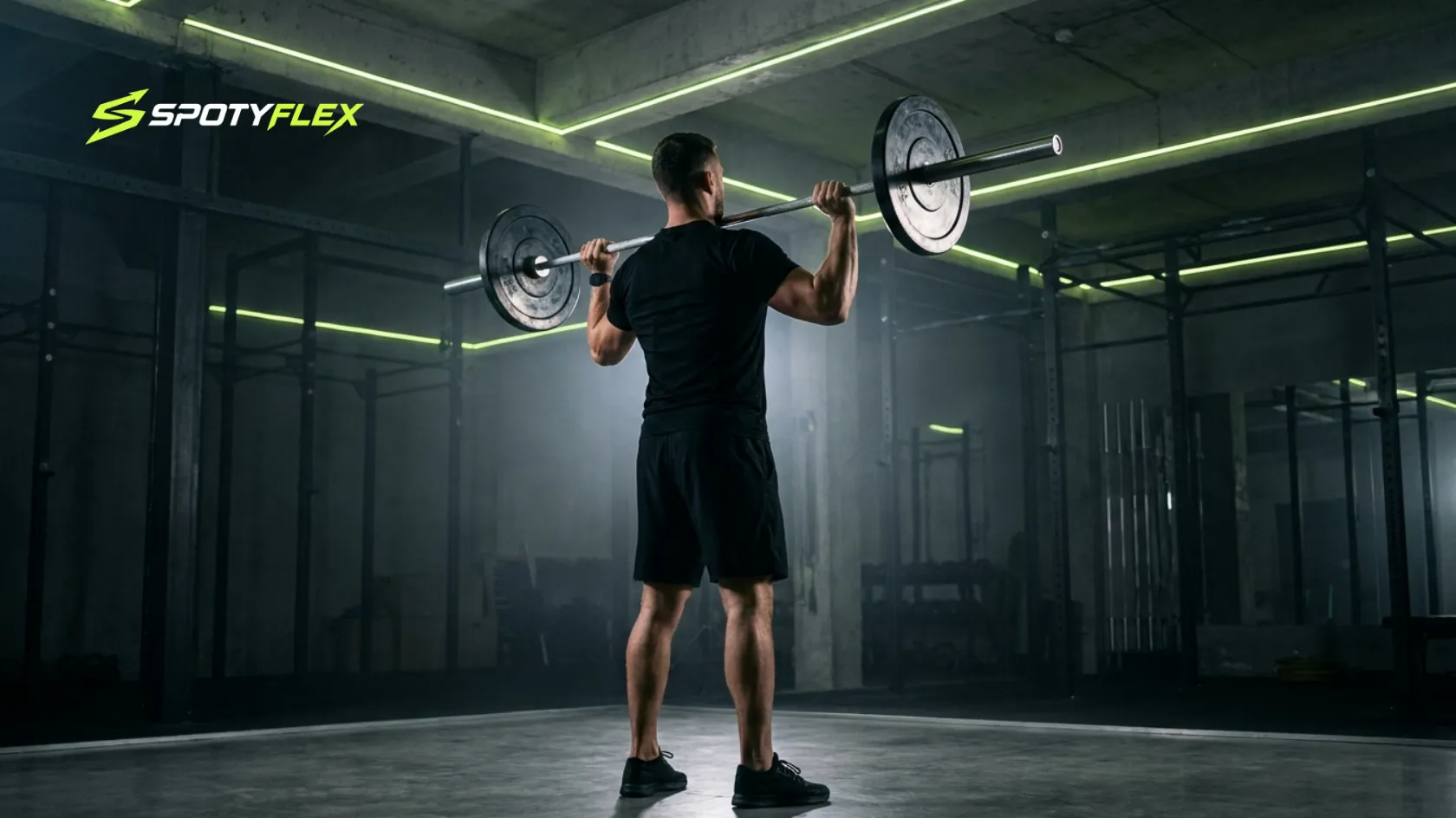 Athlete performing overhead press for shoulder development