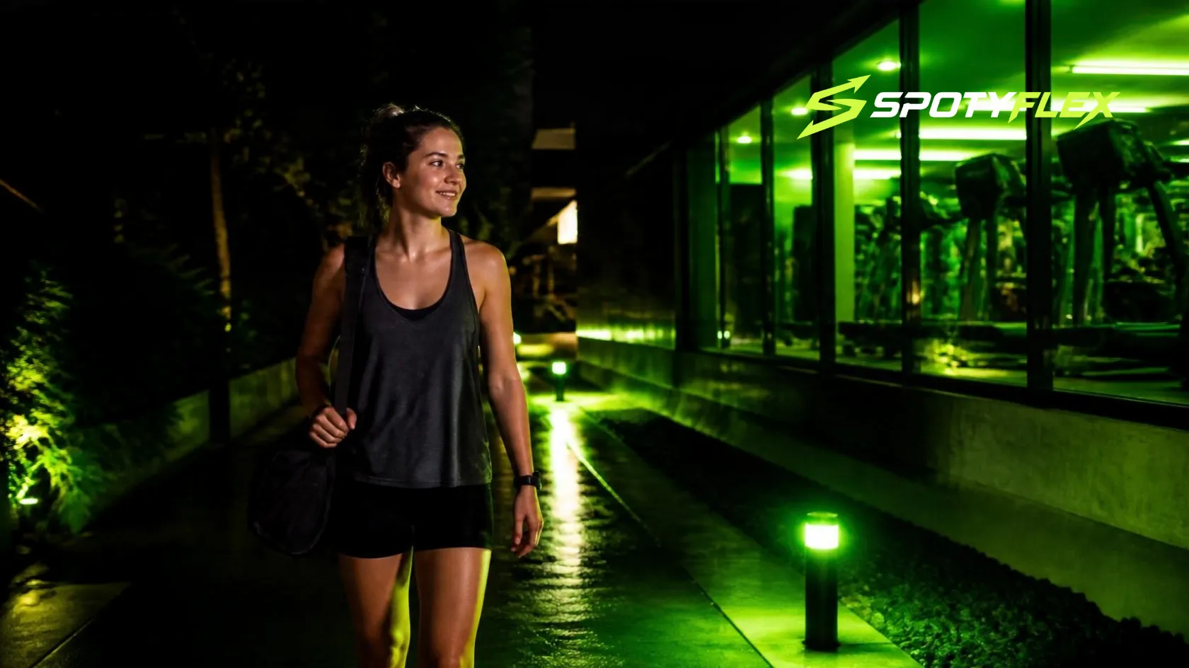 Person taking an easy walk the day after a gym workout